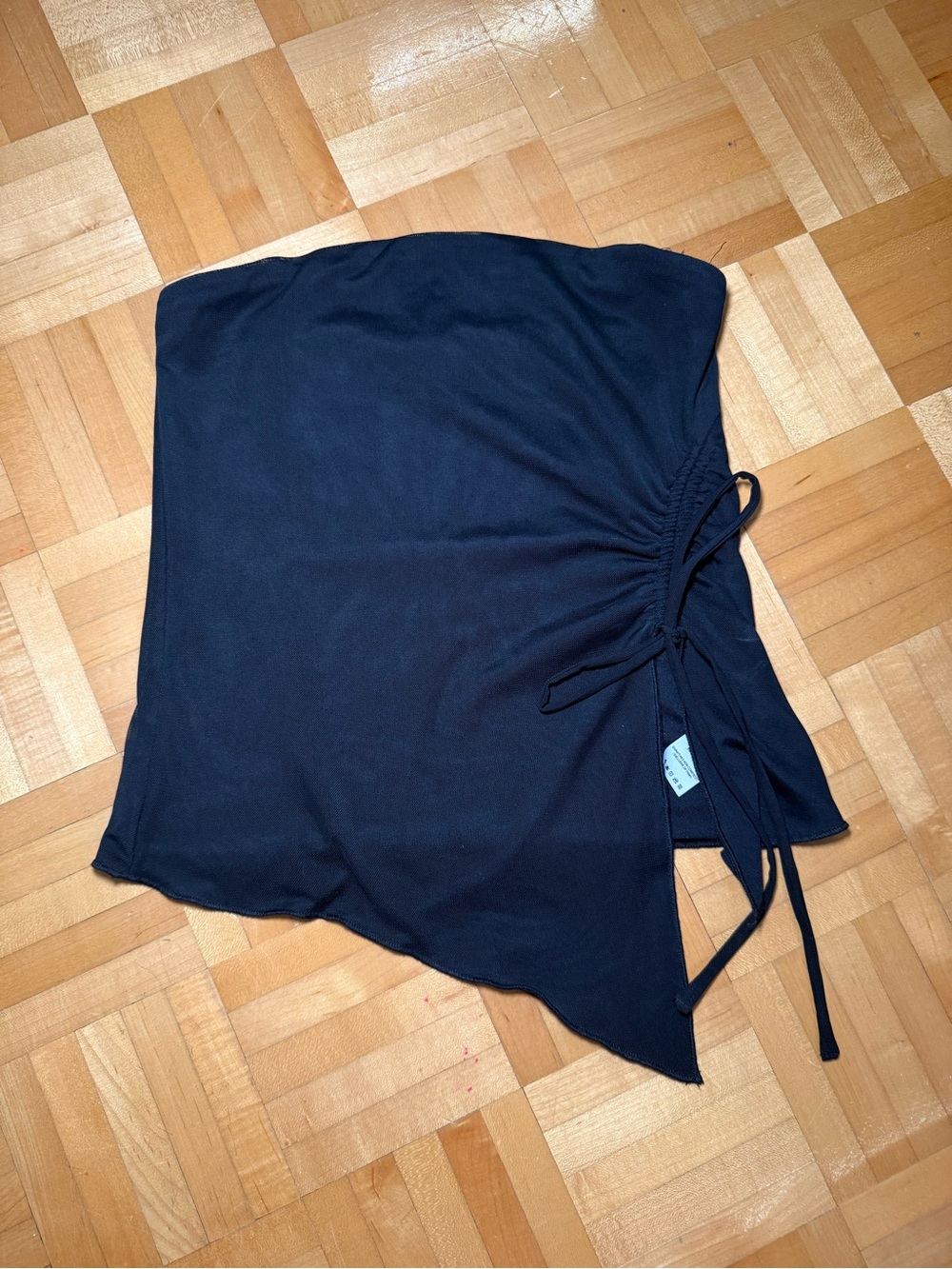 Garage Black Strapless Tie-Side Tank Top